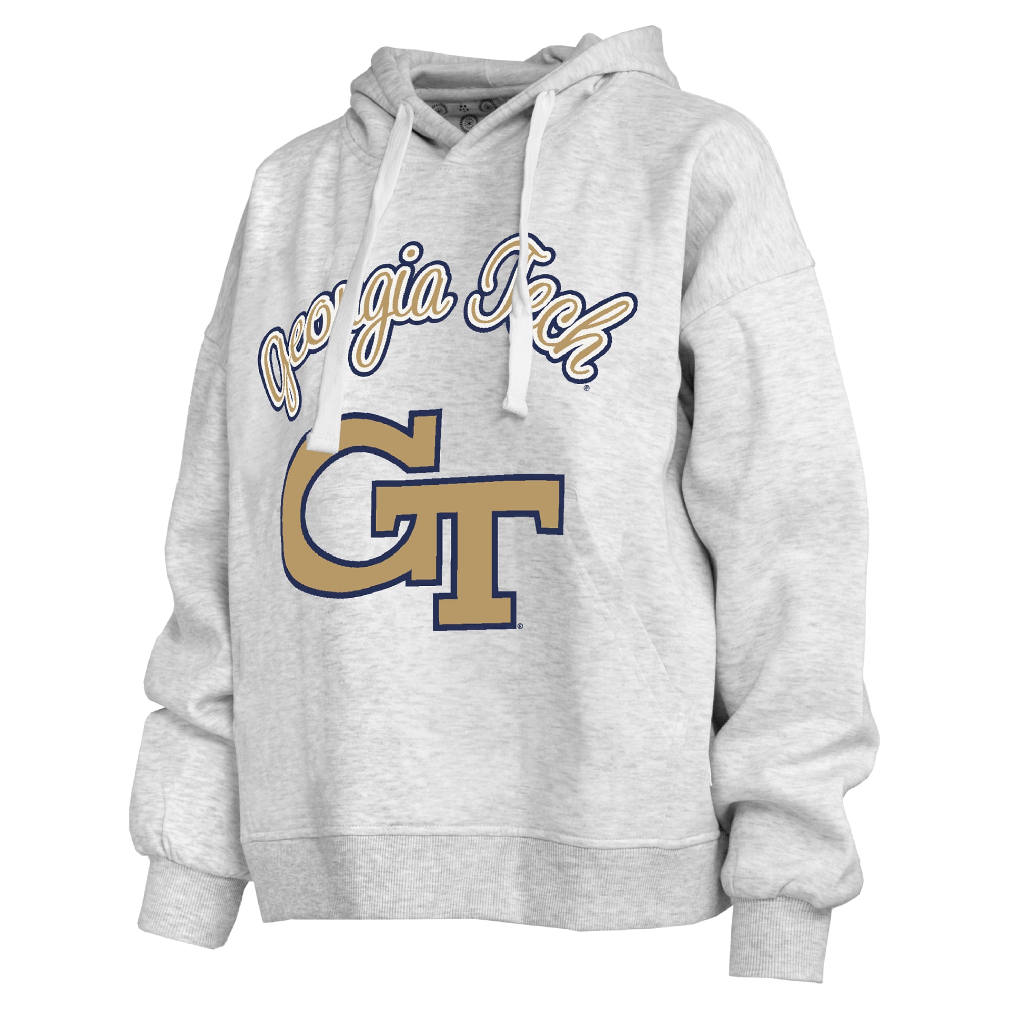 Sweat à capuche Janise gris chiné pour femme, de la marque Pressbox, provenant des Georgia Tech Yellow Jackets.