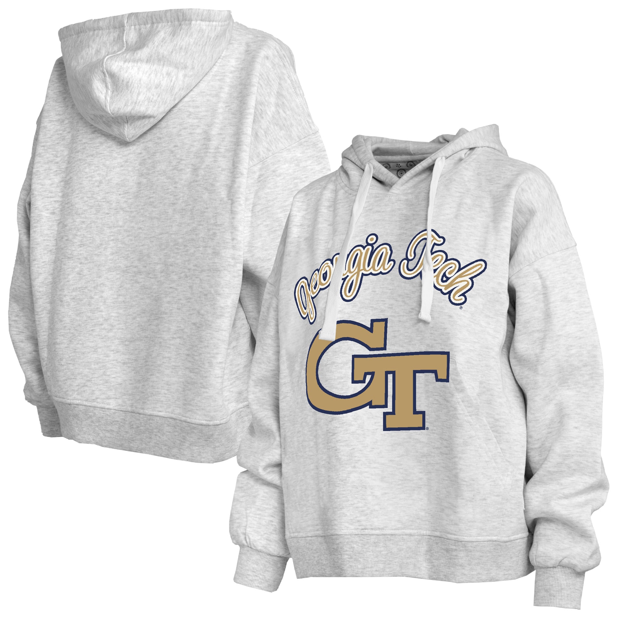 Sweat à capuche Janise gris chiné pour femme, de la marque Pressbox, provenant des Georgia Tech Yellow Jackets.