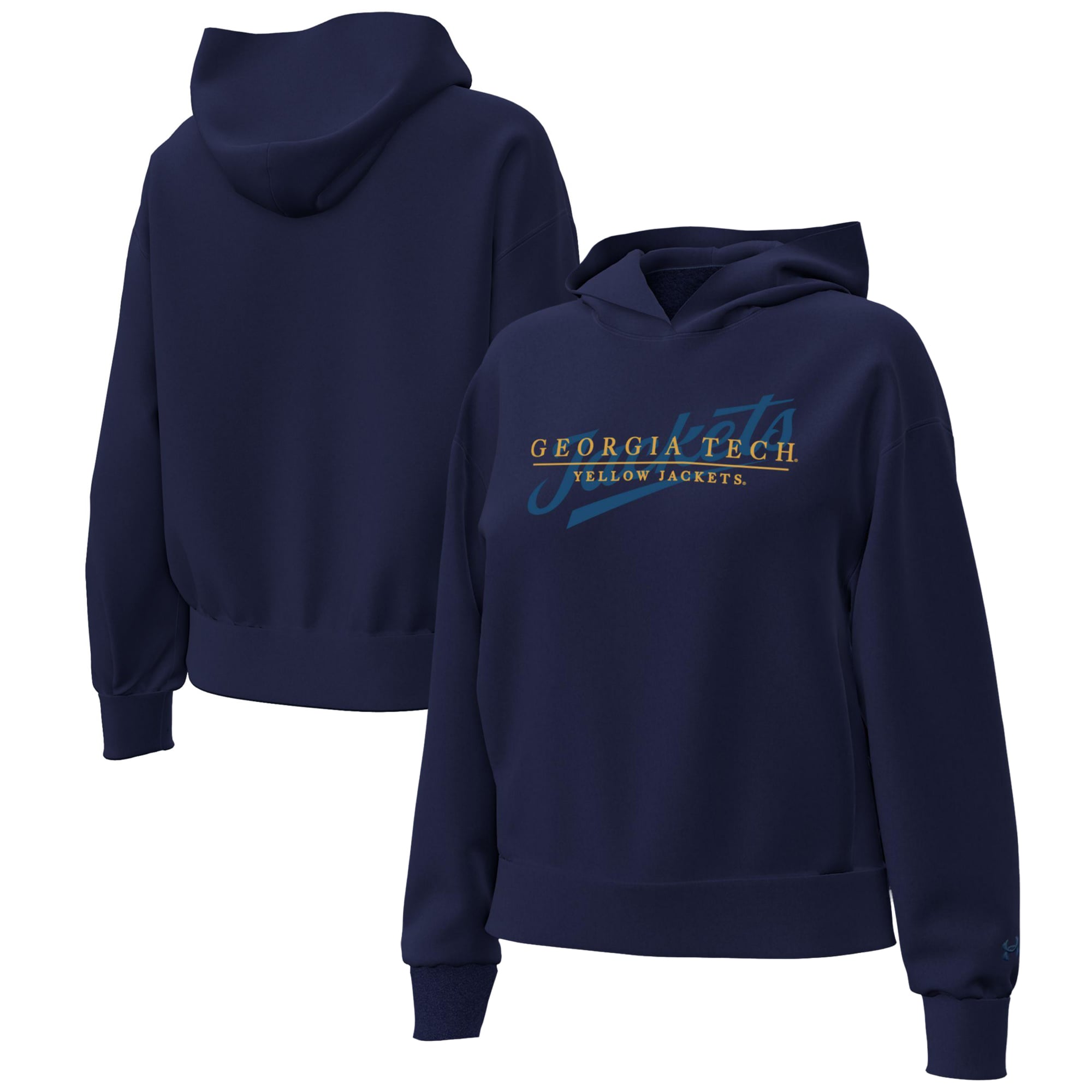 Women's Under Armour Navy Georgia Tech Yellow Jackets Icon Fleece Hoodie