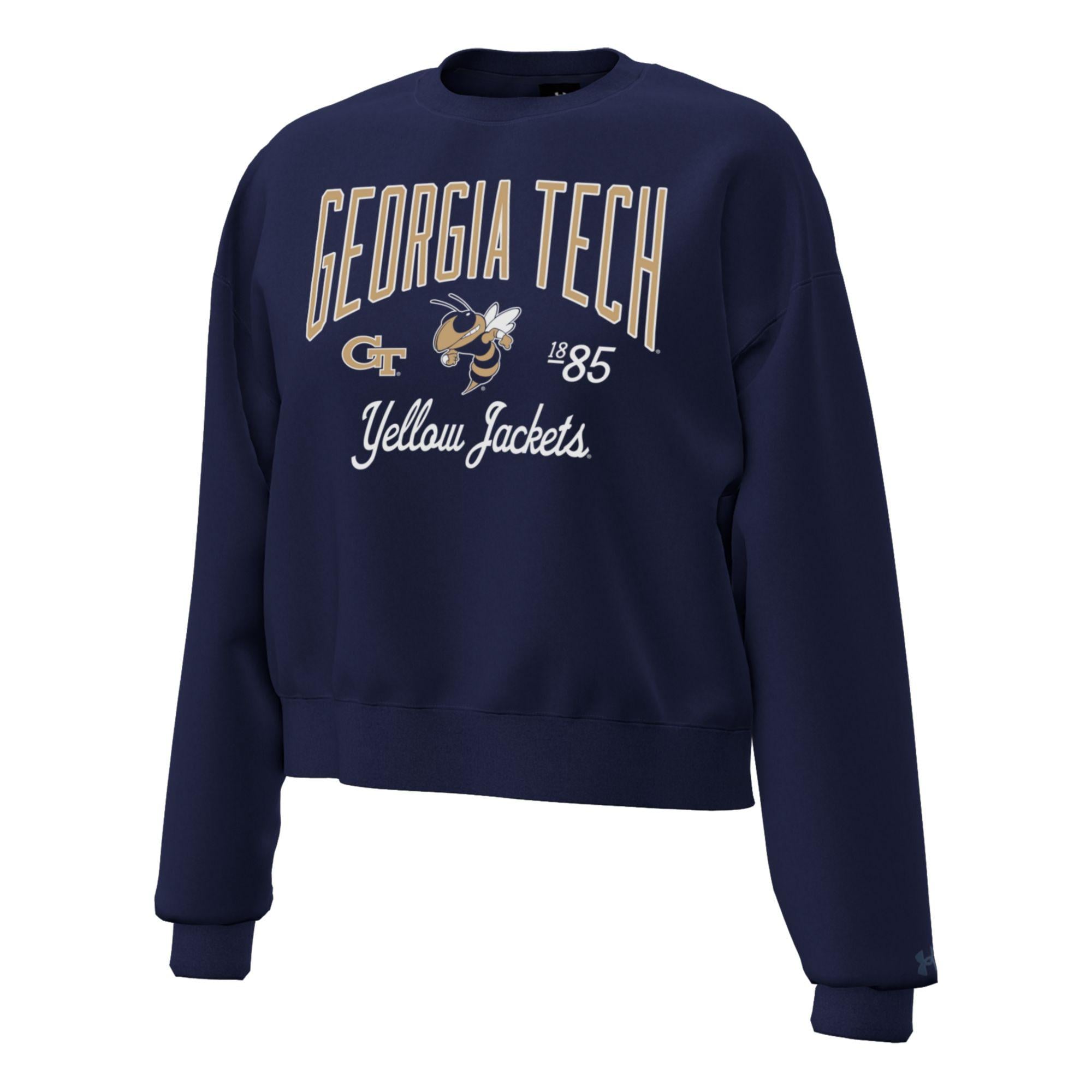 Women's Under Armour Navy Georgia Tech Yellow Jackets Icon Fleece Sweatshirt