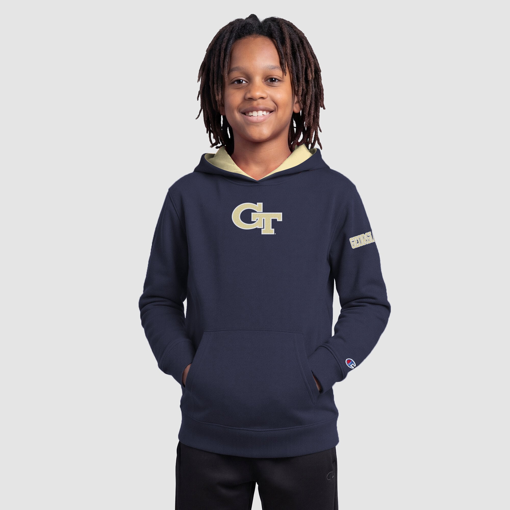 Sweat à capuche polaire Youth Champion Navy Georgia Tech Yellow Jackets