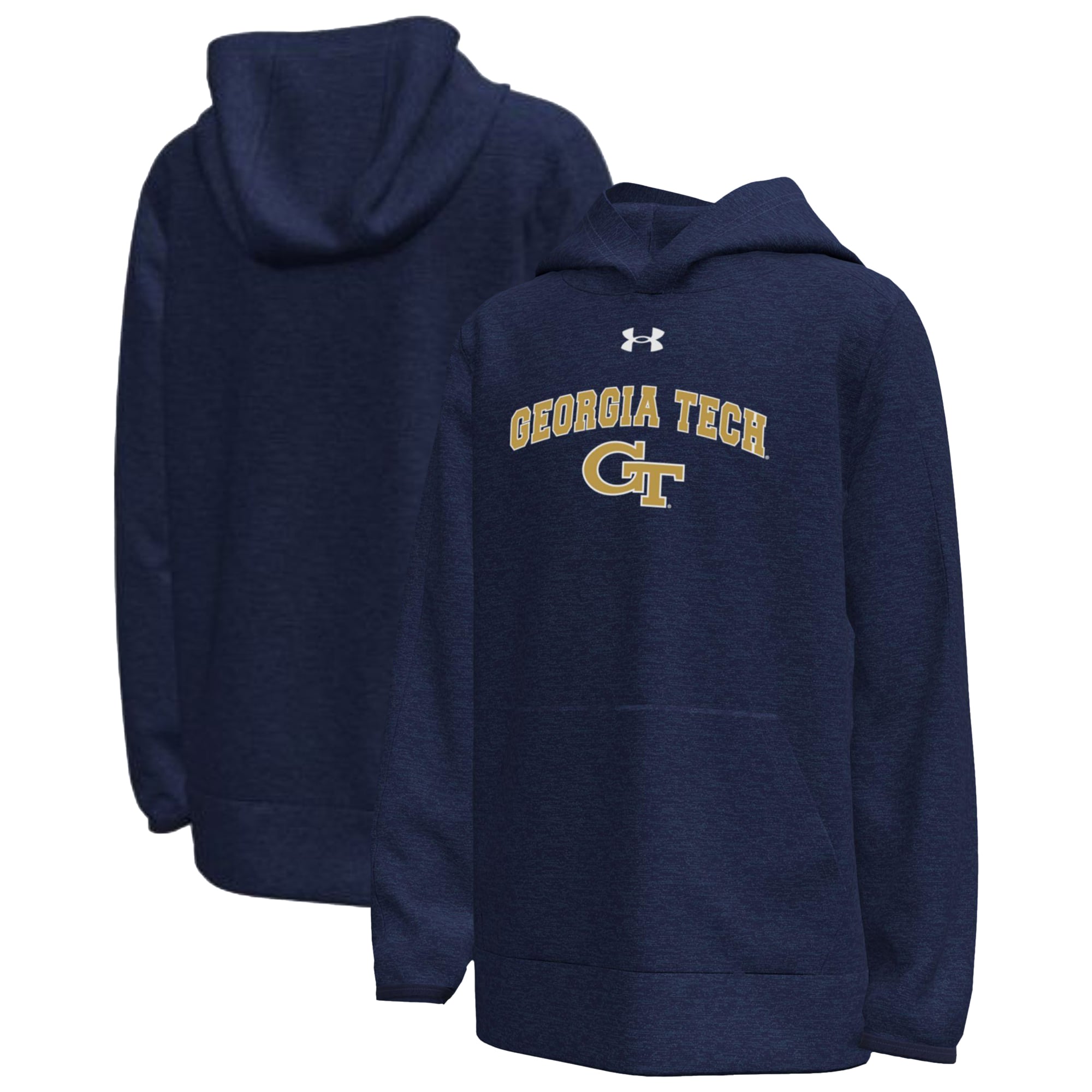 Sweat à capuche polaire Under Armour bleu marine Georgia Tech Yellow Jackets pour jeunes