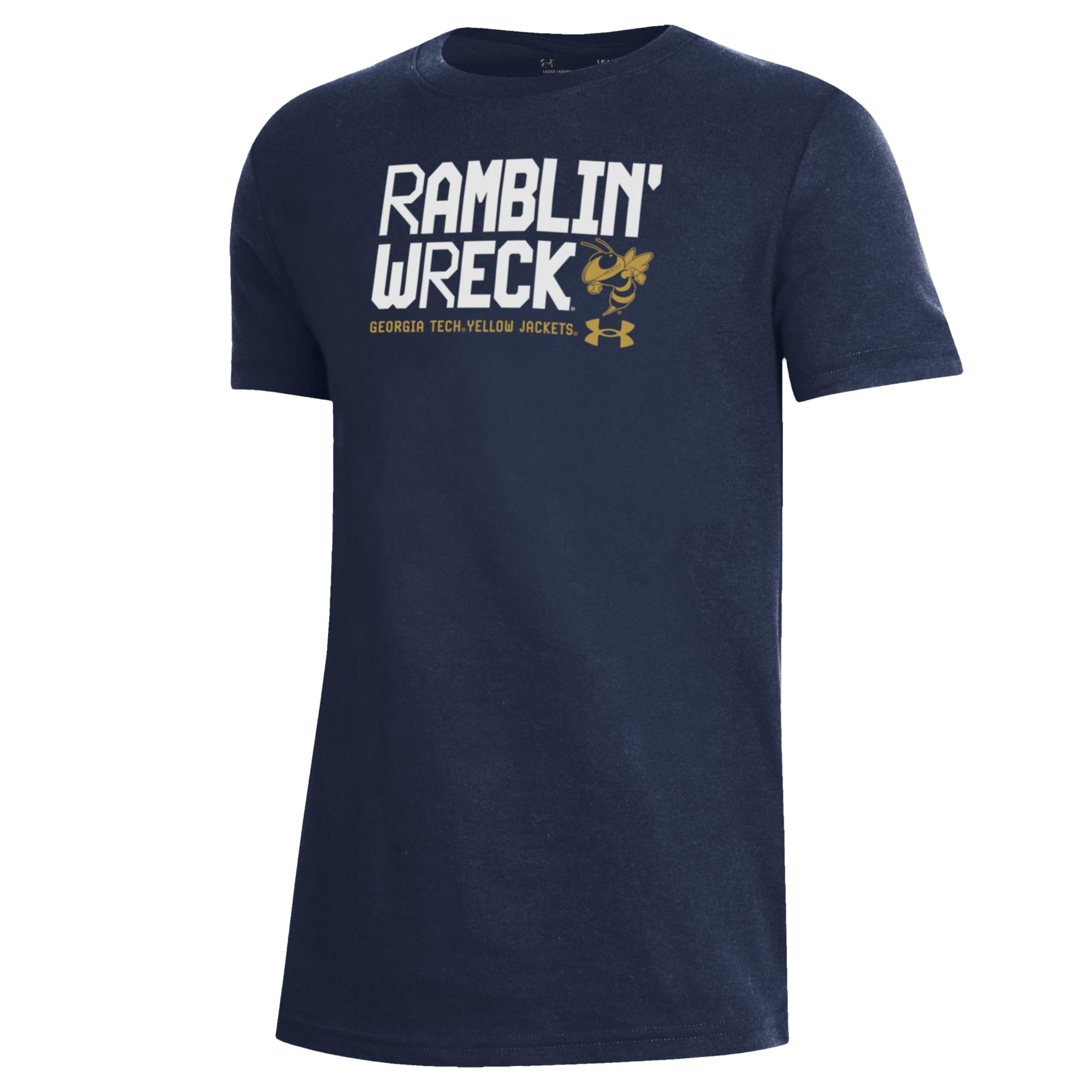 Youth Under Armour Navy Georgia Tech Yellow Jackets Performance Cotton T-Shirt