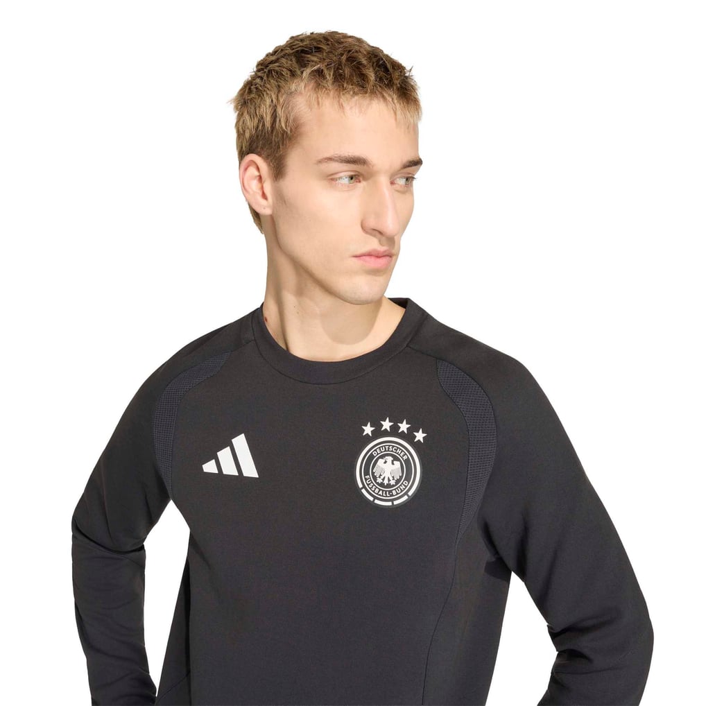 ドイツ代表 adidas Tiro トラベル クルー セーター - ブラック