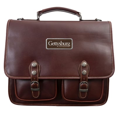 Gettysburg Bullets Logo Plate Sabino Briefcase - Brown
