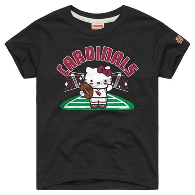 Arizona Cardinals x Hello Kitty Homage Girls Youth Tri-Blend T-Shirt - Charcoal