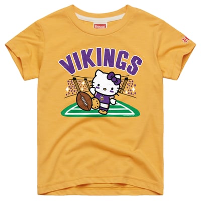 Minnesota Vikings x Hello Kitty Homage Girls Youth Tri-Blend T-Shirt - Gold
