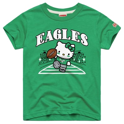Philadelphia Eagles x Hello Kitty Homage Girls Youth Retro Tri-Blend T-Shirt - Kelly Green