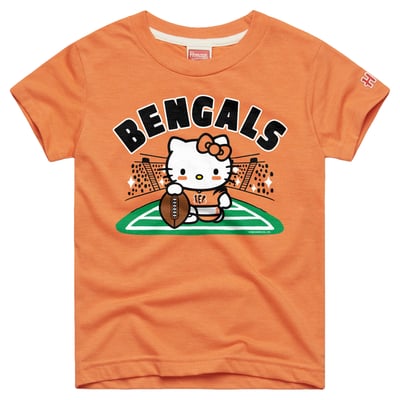 Cincinnati Bengals x Hello Kitty Homage Girls Youth Tri-Blend T-Shirt - Orange