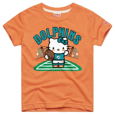 Miami Dolphins x Hello Kitty Homage Girls Youth Tri-Blend T-Shirt - Orange