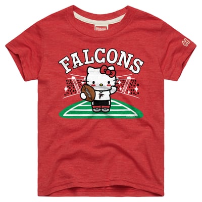 Atlanta Falcons x Hello Kitty Homage Girls Youth Tri-Blend T-Shirt - Red