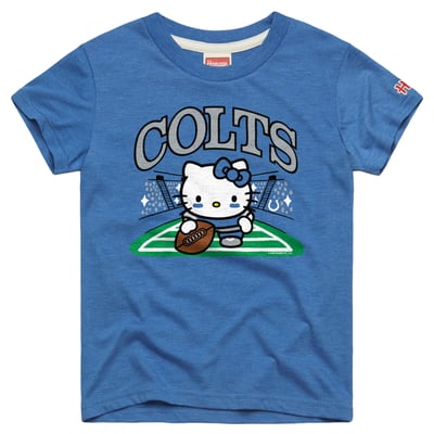 Indianapolis Colts x Hello Kitty Homage Girls Youth Tri-Blend T-Shirt - Royal