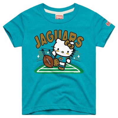 Jacksonville Jaguars x Hello Kitty Homage Girls Youth Tri-Blend T-Shirt - Teal