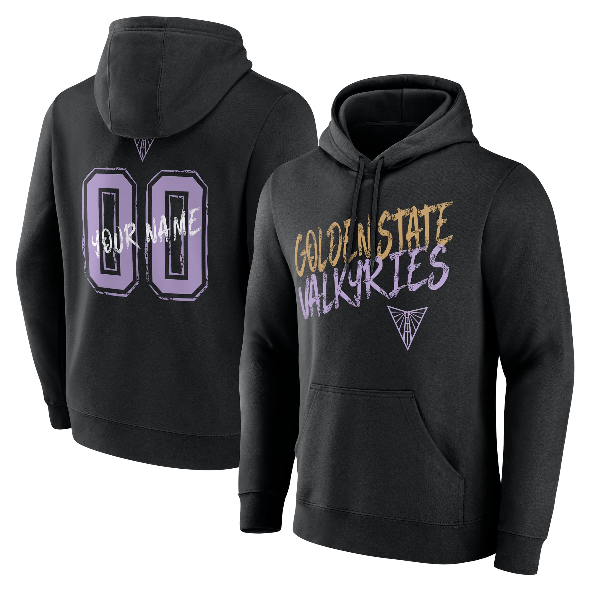 Sweat à capuche Eclipse Black Golden State Valkyries Hustle pour homme, personnalisé avec nom et numéro.