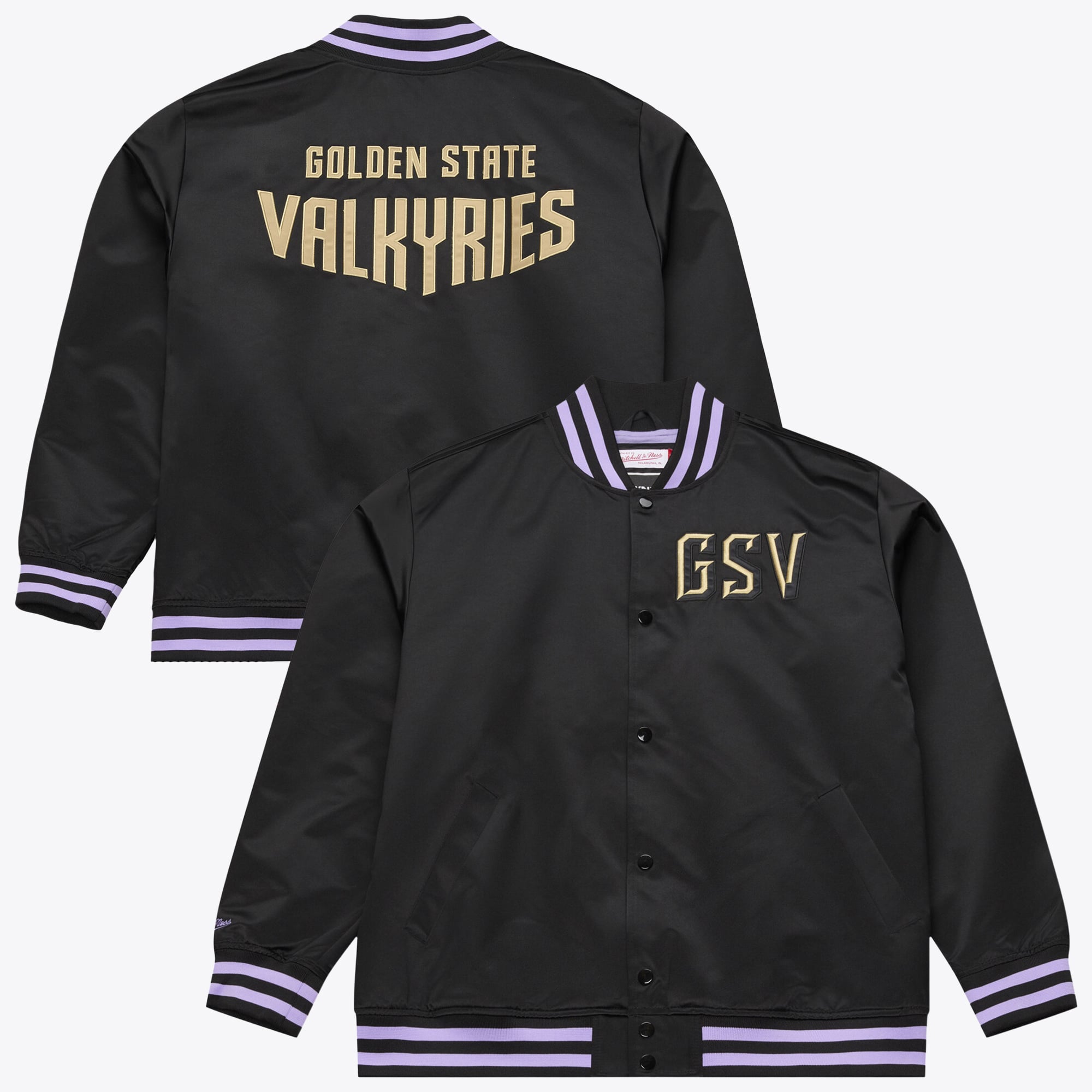 Men's Mitchell & Ness Black Golden State Valkyries Lightweight Satin Jacket