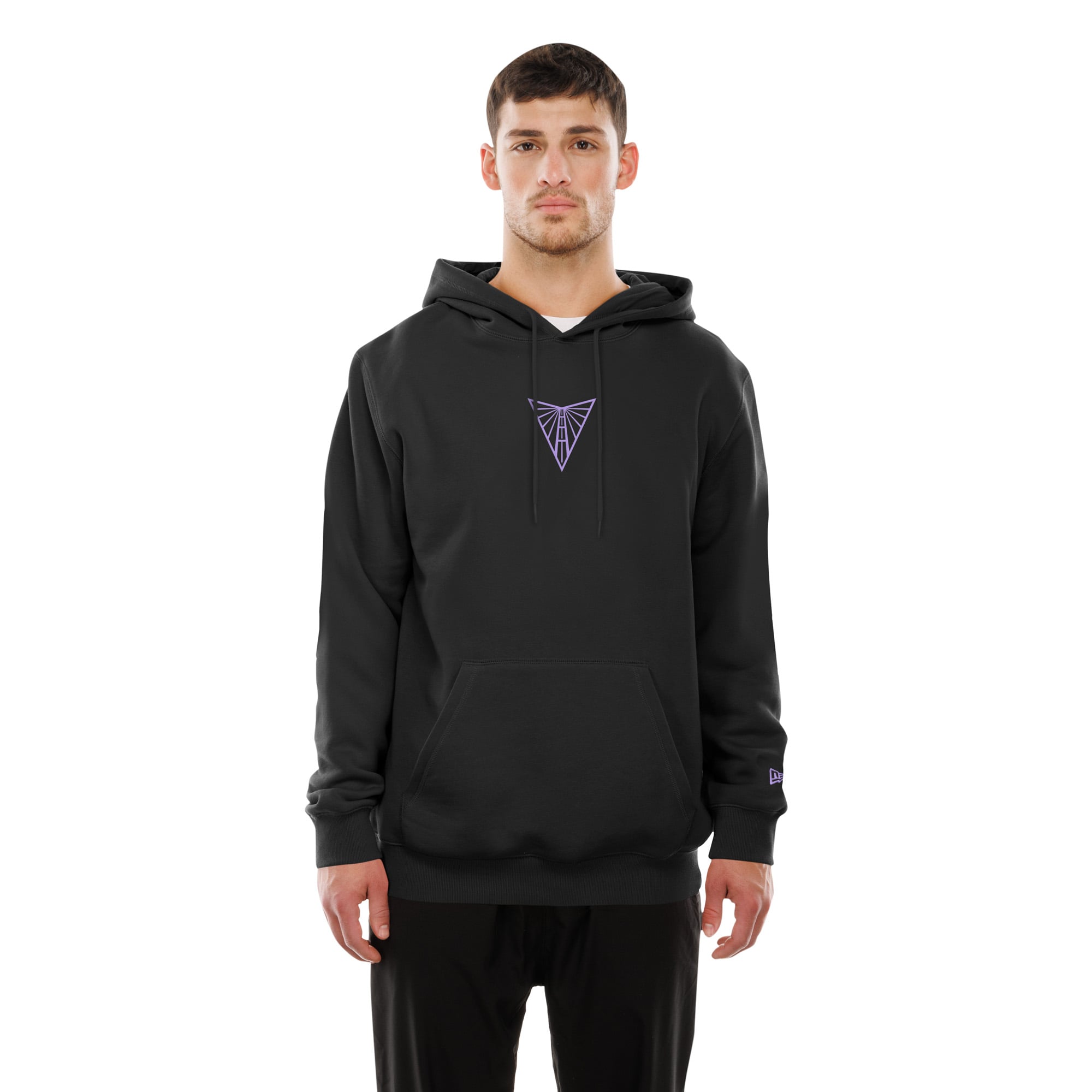 Sweat à capuche New Era Eclipse noir pour homme, logo Golden State Valkyries l'avant et au dos.