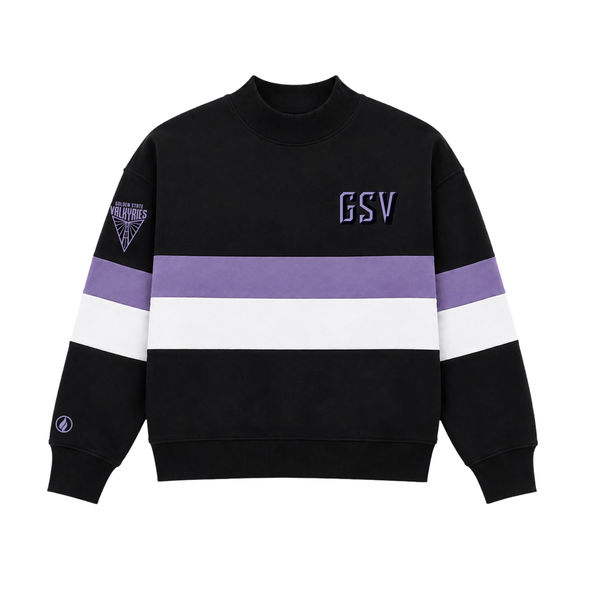 Sweat-shirt unisexe FISLL Eclipse Black Golden State Valkyries à col montant color-block
