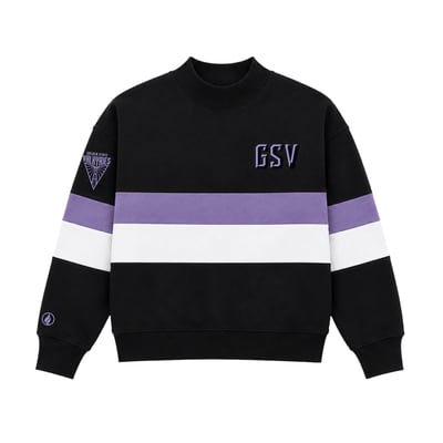 Golden State Valkyries FISLL Unisex Color-Block Mock T-Neck Sweatshirt - Eclipse Black
