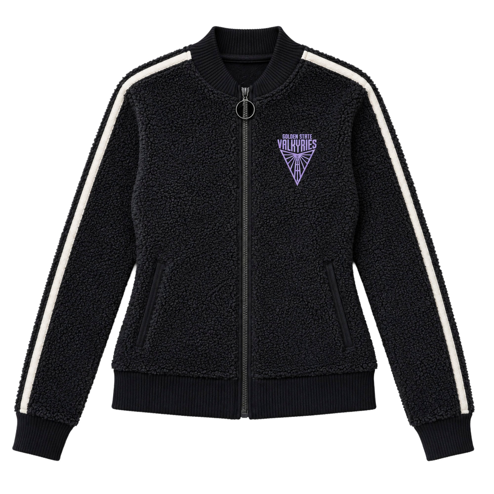 Veste unisexe FISLL Eclipse Black Golden State Valkyries Sherpa à fermeture éclair intégrale