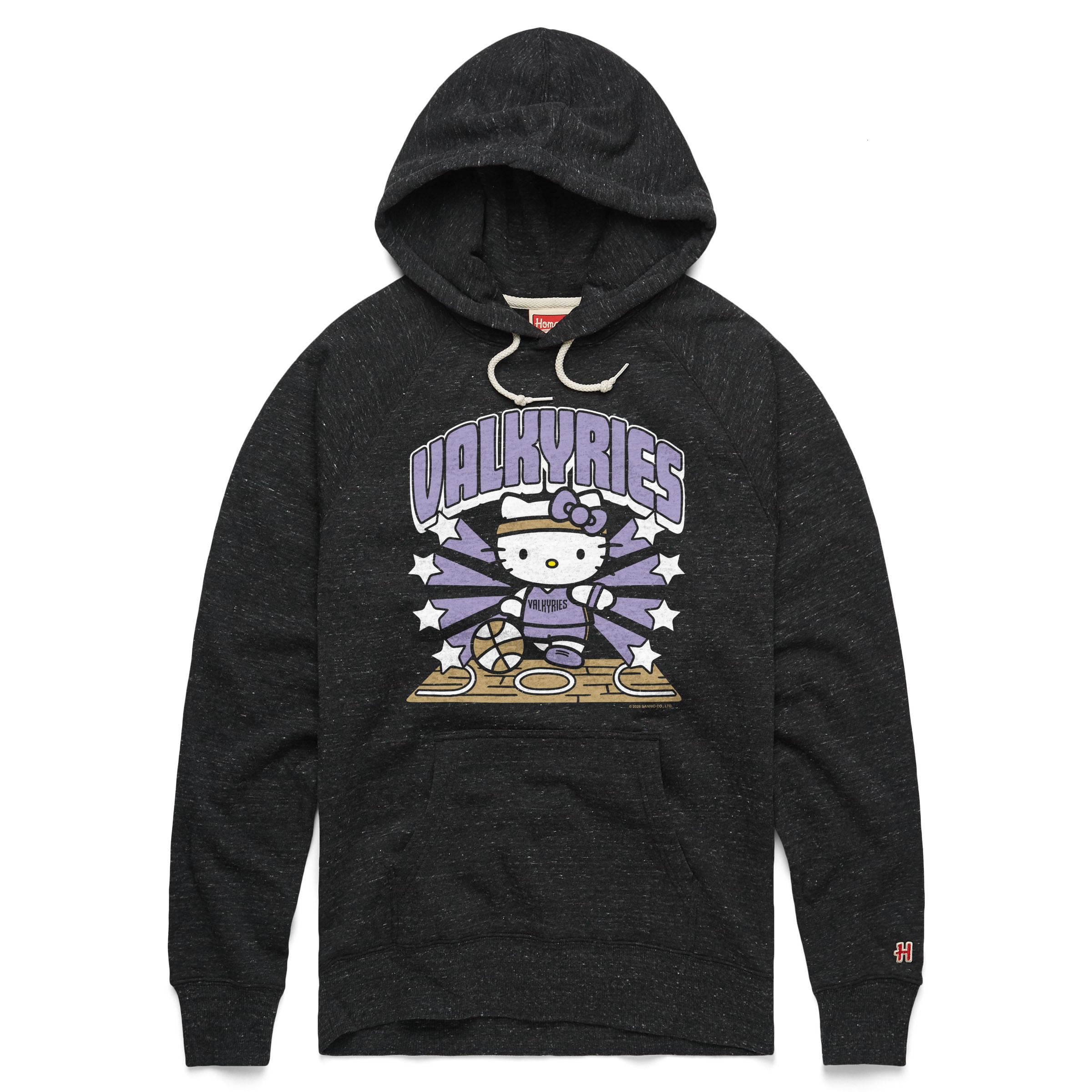 Unisex Homage Charcoal Golden State Valkyries x Hello Kitty Dribble Stars Tri-Blend Hoodie