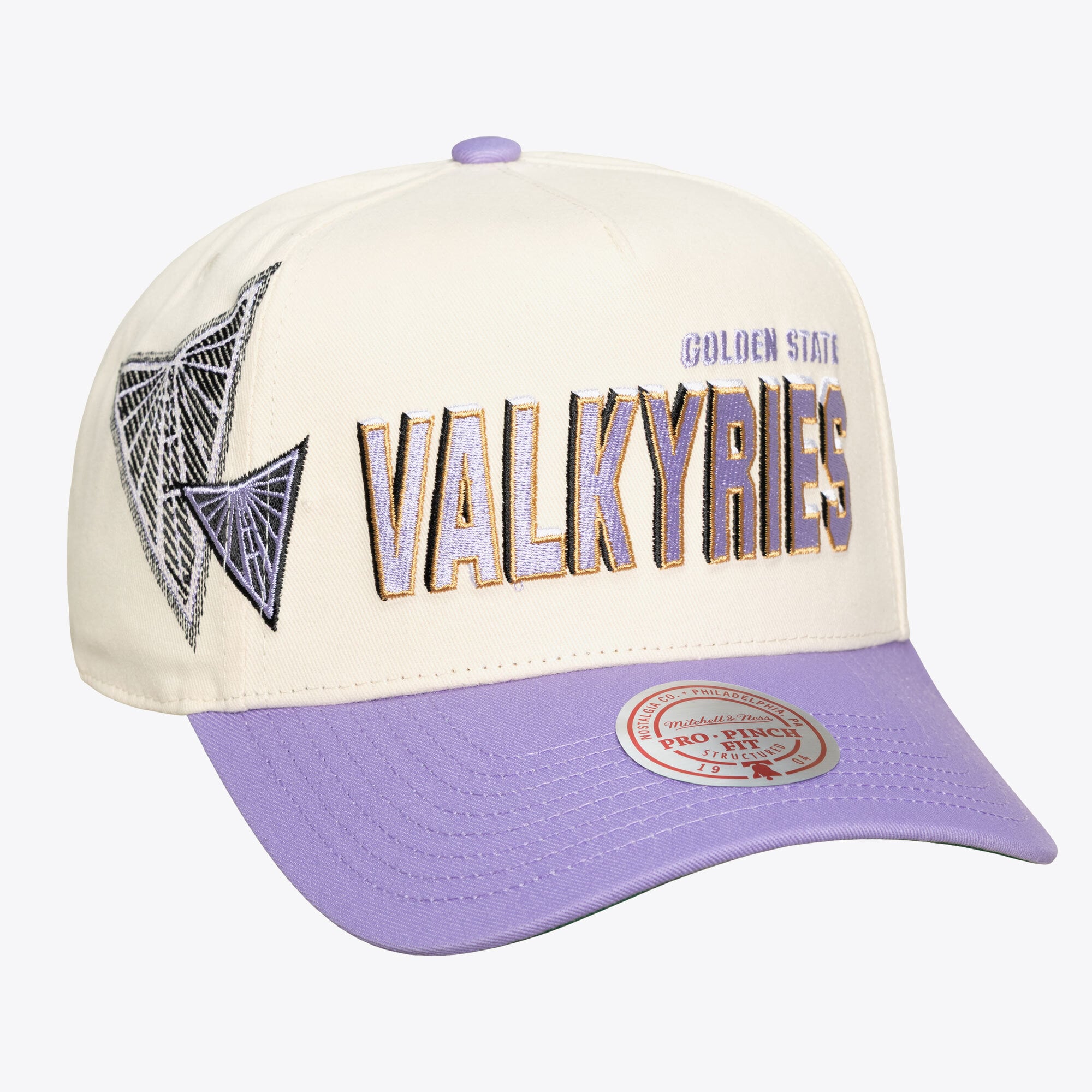 Casquette unisexe Mitchell & Ness crème Golden State Valkyries Big Time Pro Crown ajustable