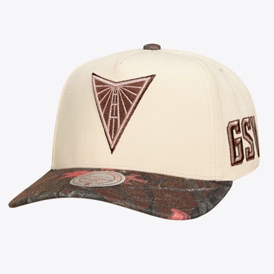  Golden State Valkyries Mitchell & Ness Unisex Pink Pro Snapback Hat - Cream