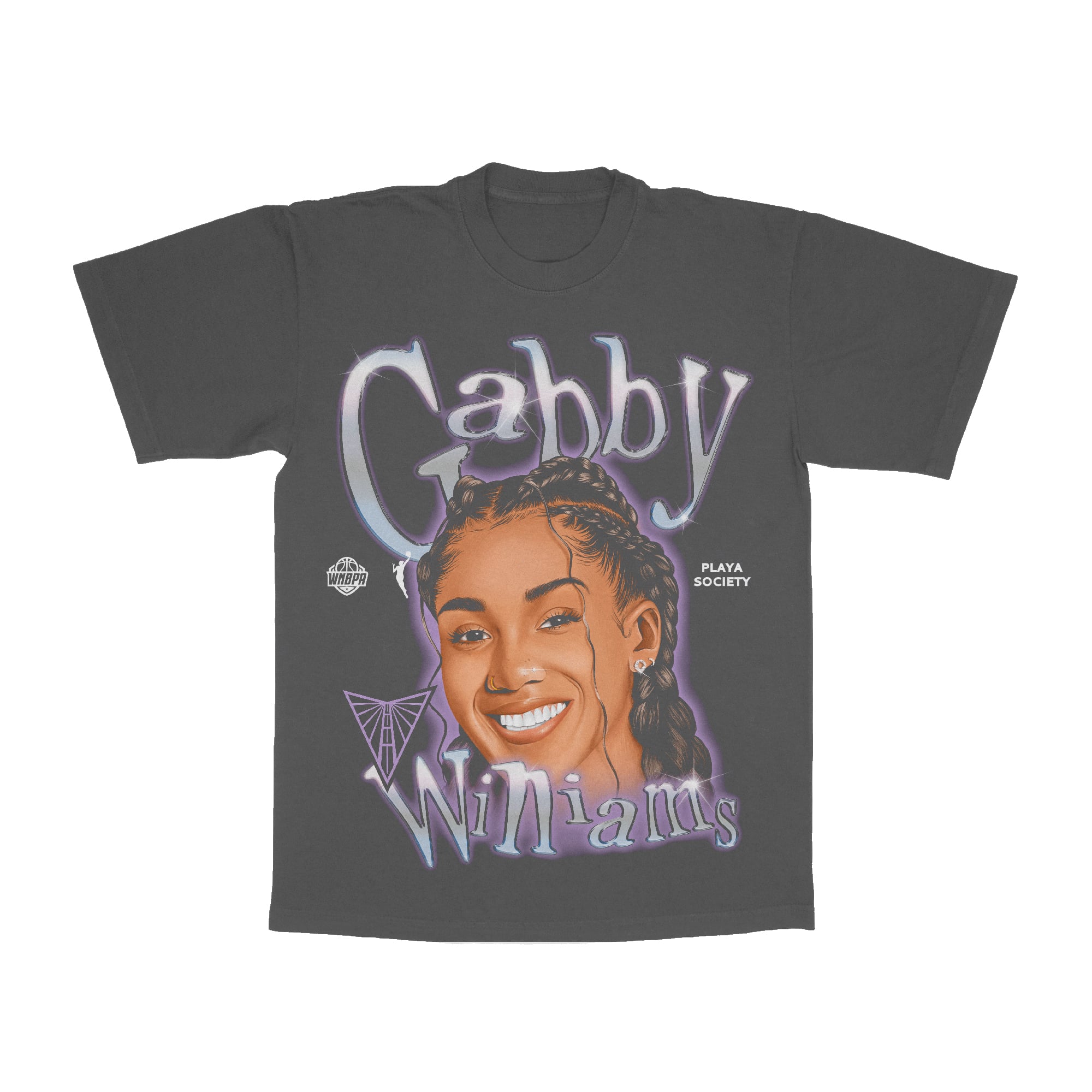 Unisex Playa Society Gabby Williams Charcoal Golden State Valkyries Sketch T-Shirt