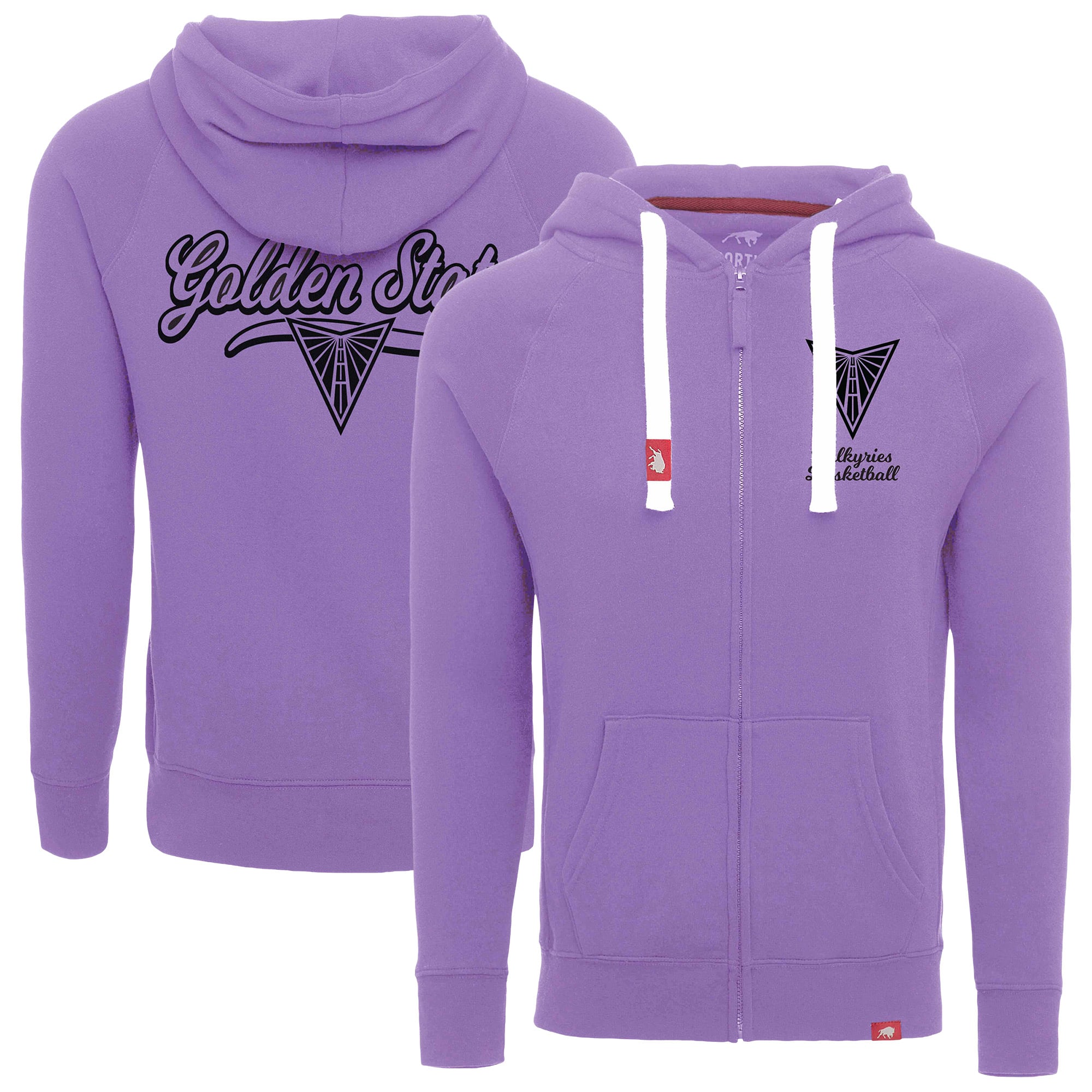 Unisex Sportiqe Violet Golden State Valkyries Heywood Raglan Full-Zip Hoodie