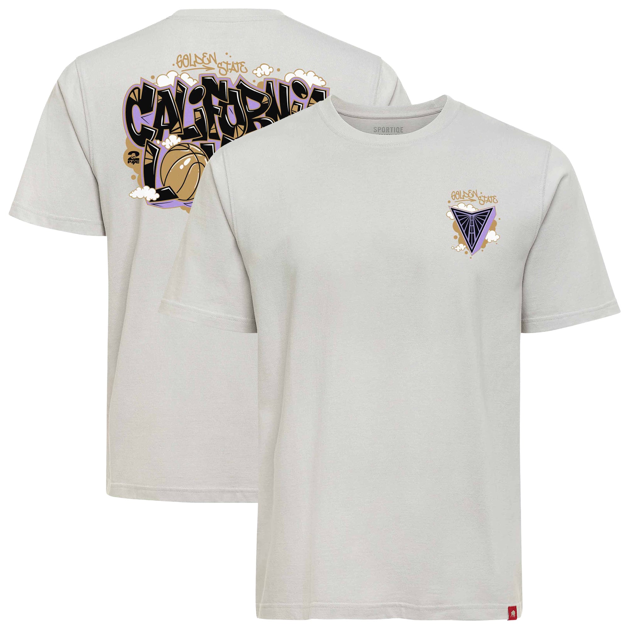 Unisex Sportiqe x 2PAC California Love Gray Golden State Valkyries Duke T-Shirt