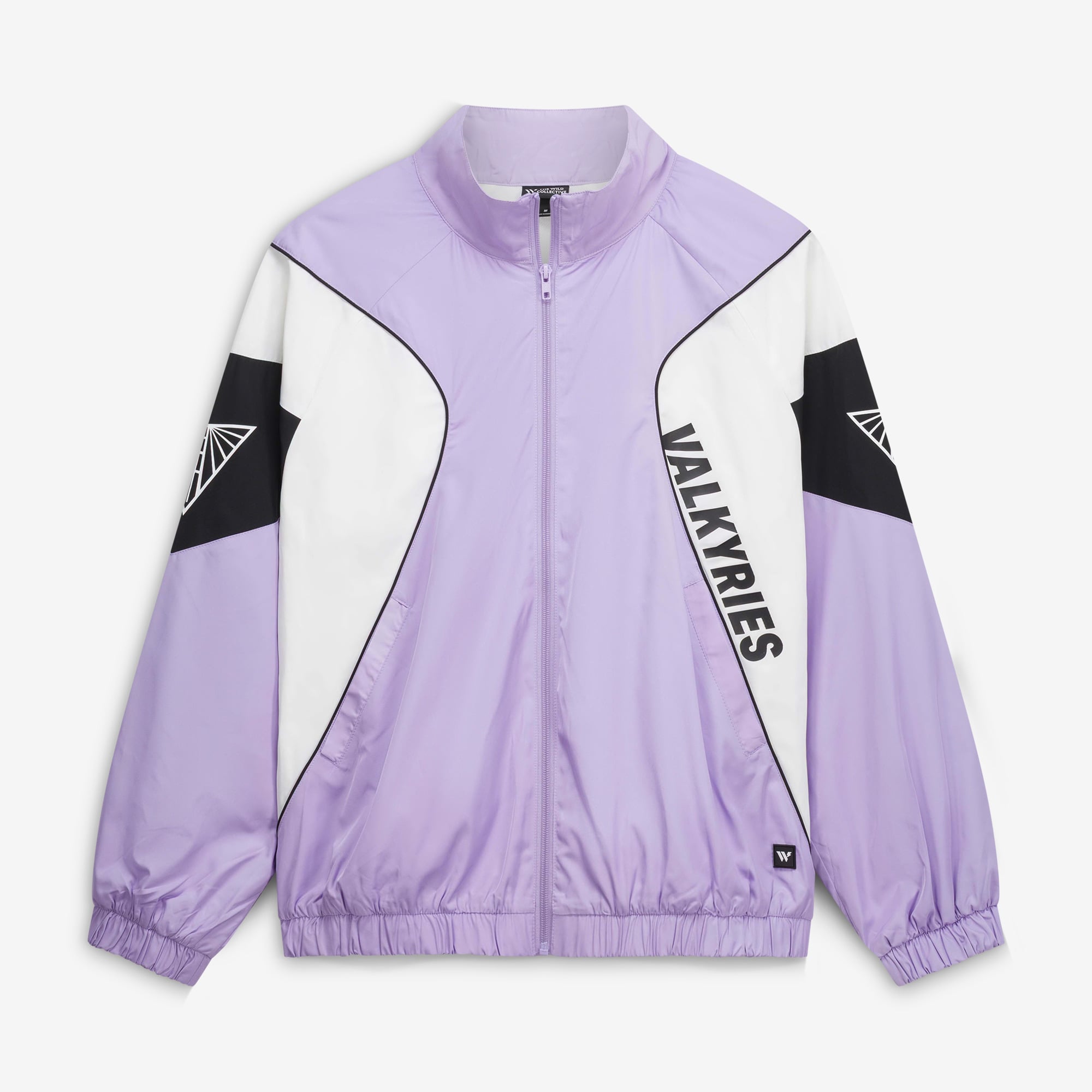 Veste de survêtement unisexe The Wild Collective Violet Golden State Valkyries à manches raglan oversize et fermeture éclair intégrale