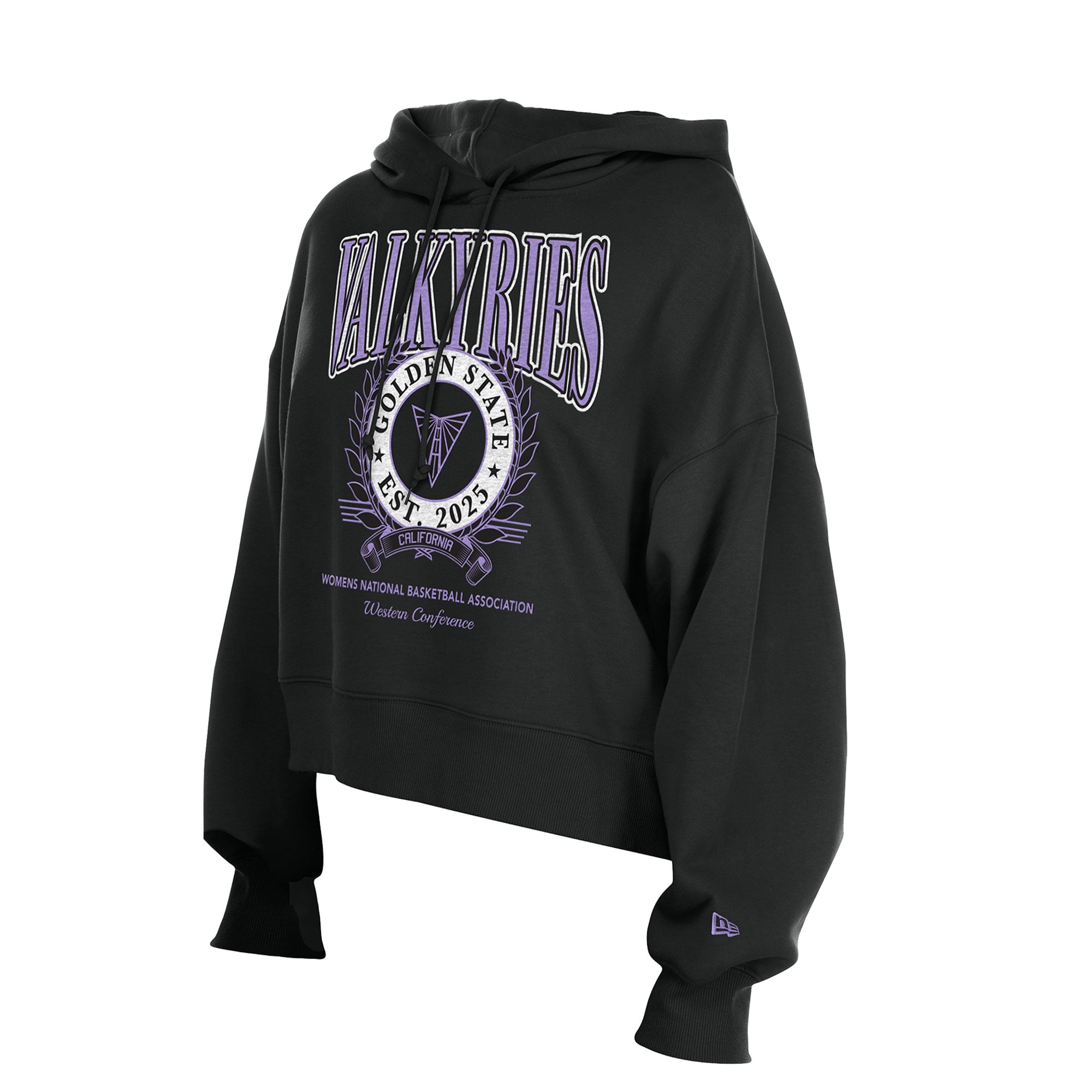 Sweat à capuche New Era Eclipse noir Golden State Valkyries pour femme, coupe carrée et style dolman
