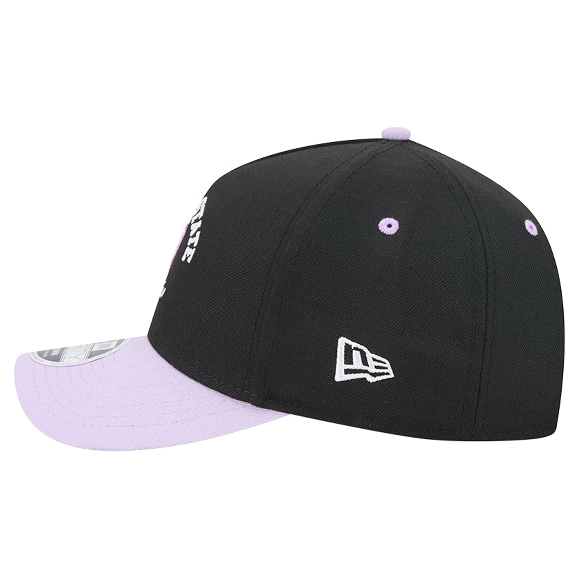 Casquette ajustable New Era Eclipse noire/violette Golden State Valkyries Arch 9FORTY pour femme, modèle A-Frame M-Crown