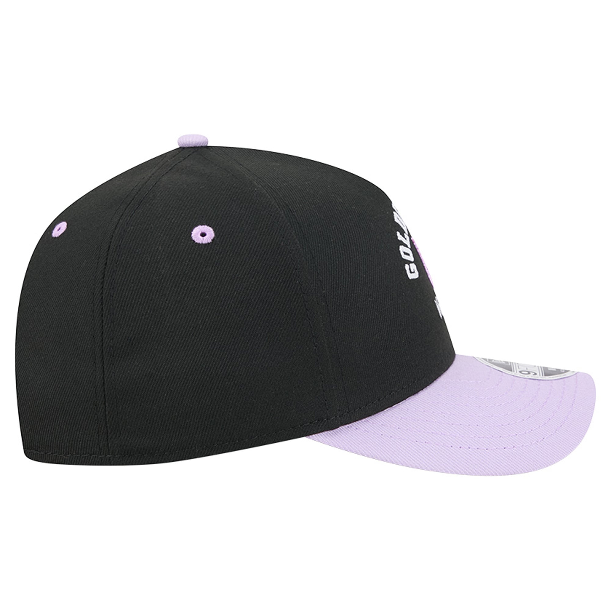 Casquette ajustable New Era Eclipse noire/violette Golden State Valkyries Arch 9FORTY pour femme, modèle A-Frame M-Crown