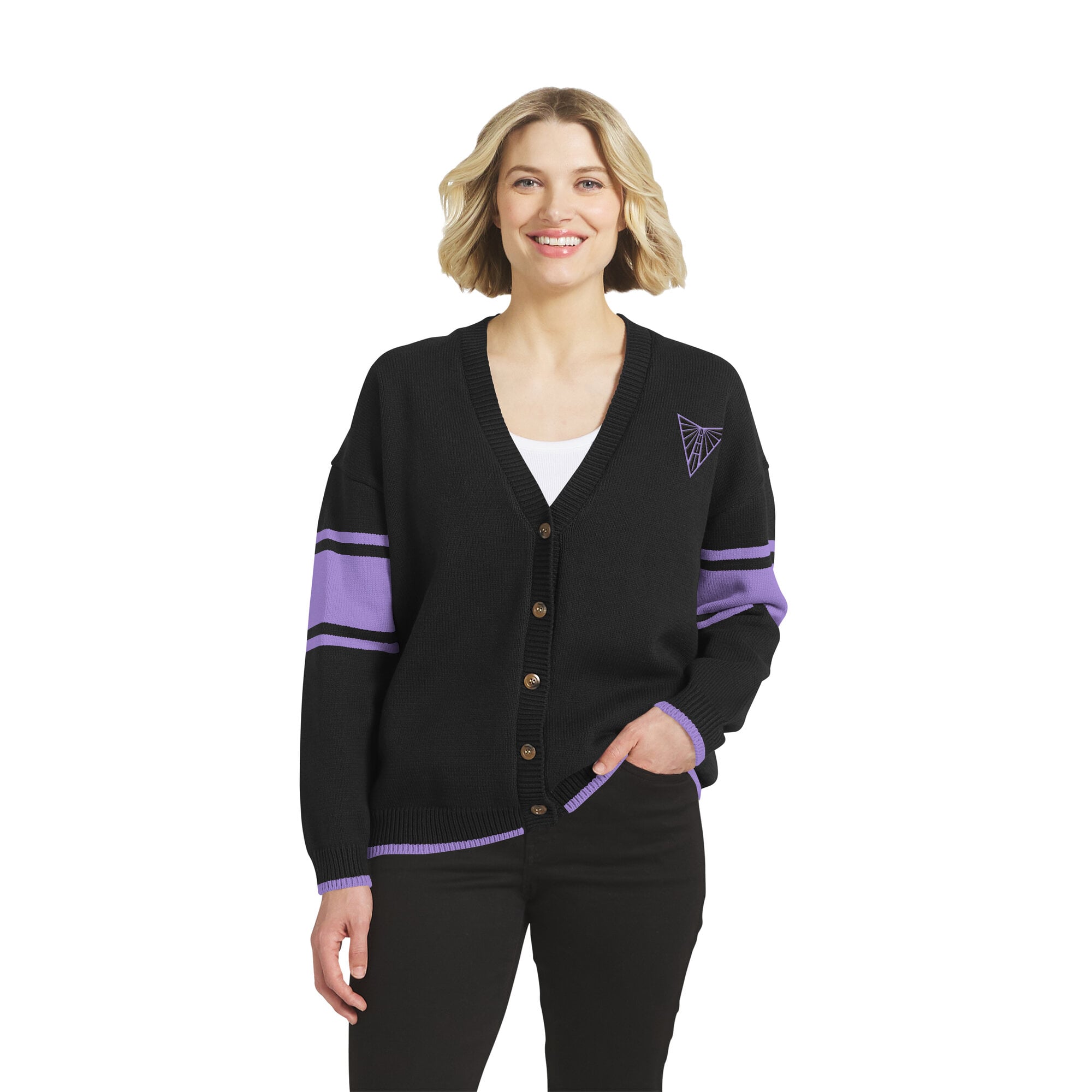 Gilet boutonné noir Golden State Valkyries de la collection femme WEAR by Erin Andrews