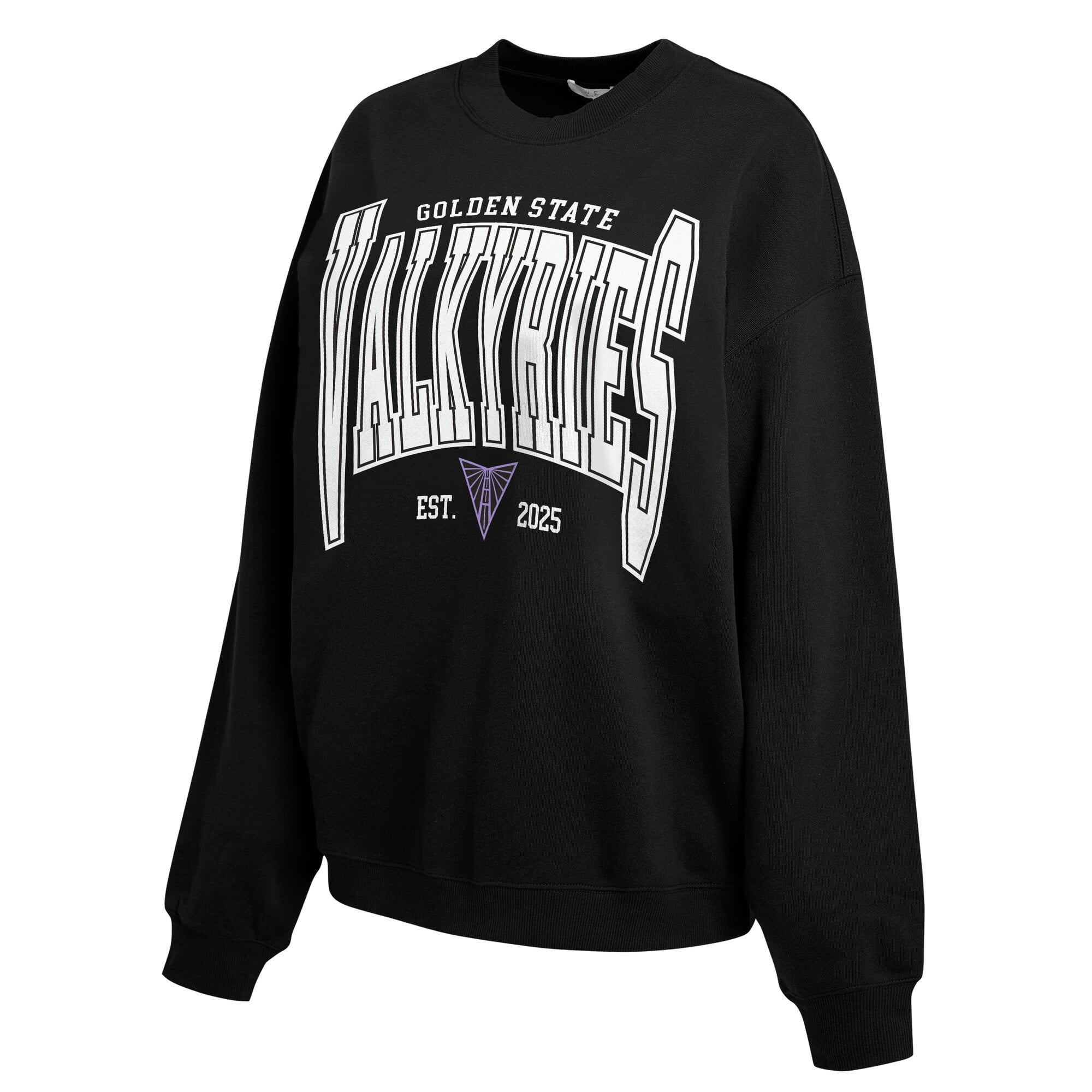 Women's WEAR by Erin Andrews Black Golden State Valkyries Oversized Team Fleece Sweatshirt