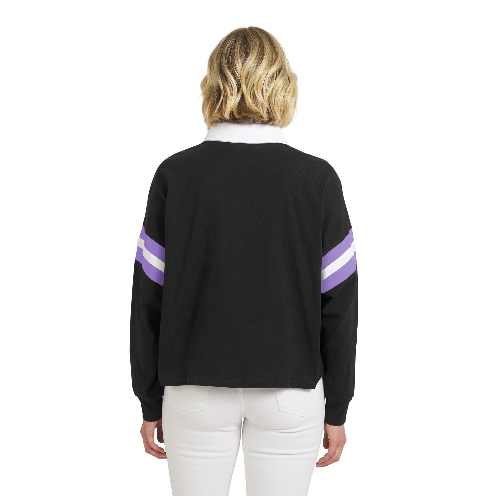 Polo de rugby noir Golden State Valkyries la marque WEAR by Erin Andrews pour femmes