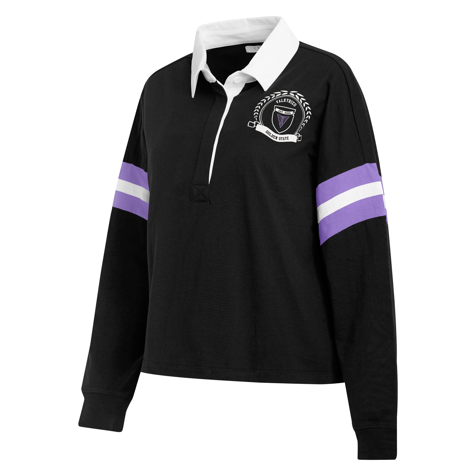 Polo de rugby noir Golden State Valkyries la marque WEAR by Erin Andrews pour femmes