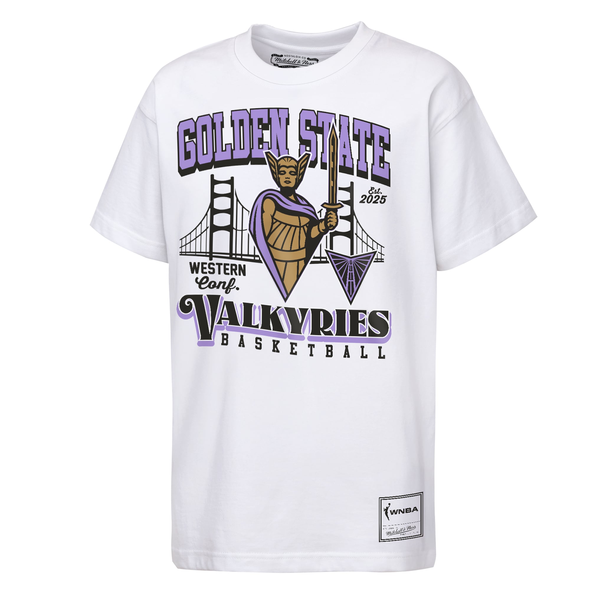 T-shirt Mitchell & Ness blanc Golden State Valkyries Land of the Free pour jeunes