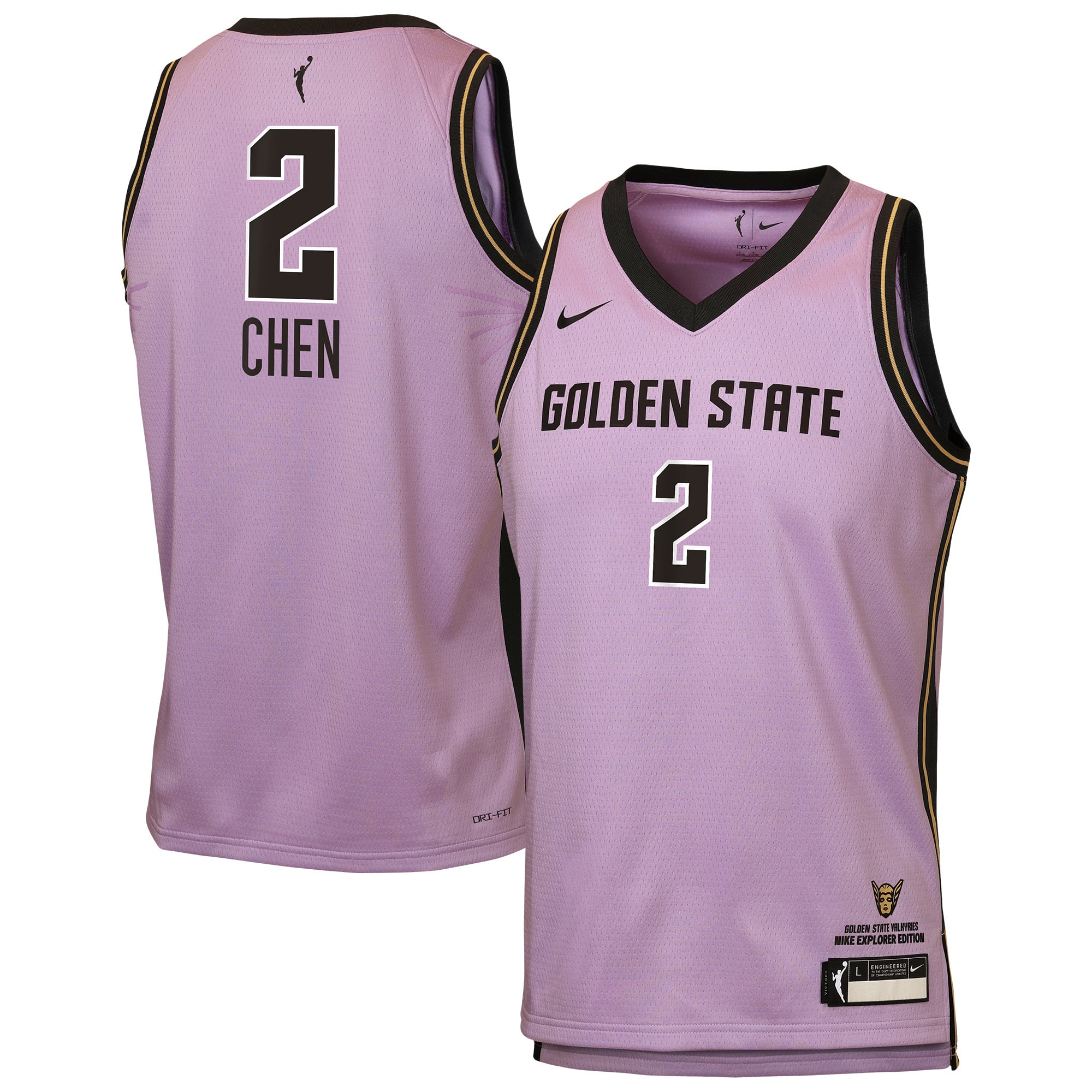 Maillot de joueuse Nike Kaitlyn Chen Violet Golden State Valkyries Victory pour enfant - Édition Explorer