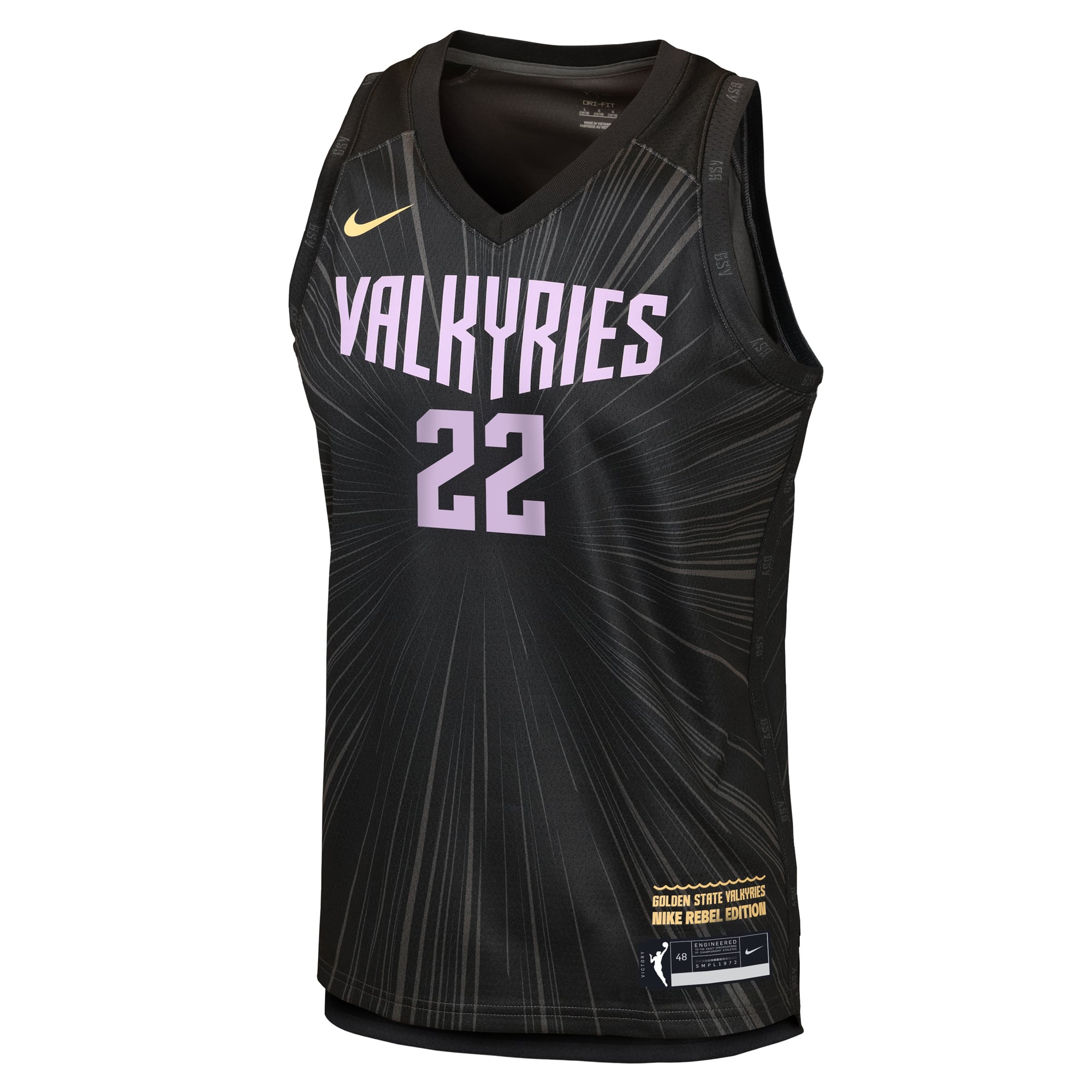 Maillot Nike Veronica Burton anthracite Golden State Valkyries Victory pour enfant - Édition Rebelle
