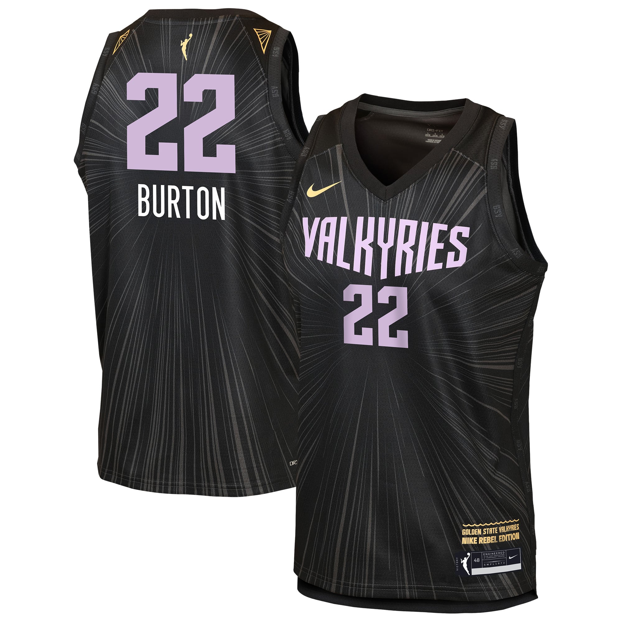 Maillot Nike Veronica Burton anthracite Golden State Valkyries Victory pour enfant - Édition Rebelle