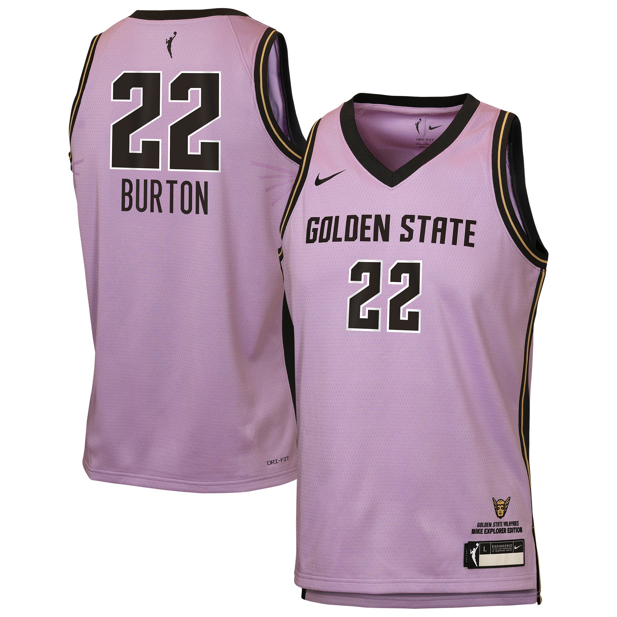 Maillot de joueuse Nike Veronica Burton Violet Golden State Valkyries Victory pour enfant - Édition Explorer
