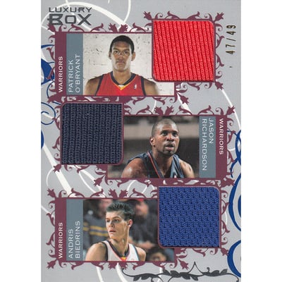 2006-07 Topps Luxury Box Courtside Relics Triple Blue #ORB Patrick O'Bryant/Jason Richardson/Andris Biedrins