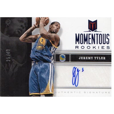 2012-13 Momentum Momentous Rookies Autographs Blue #60 Jeremy Tyler