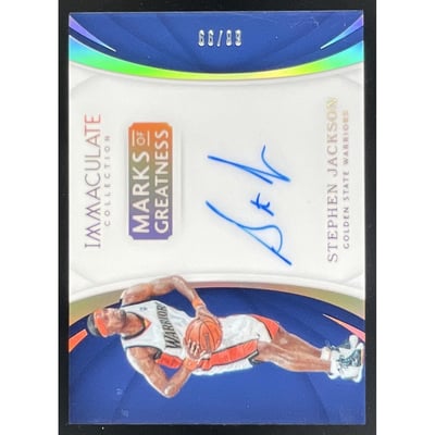 2017 Immaculate Collection Marks of Greatness #MG-SJK Stephen Jackson Auto /99