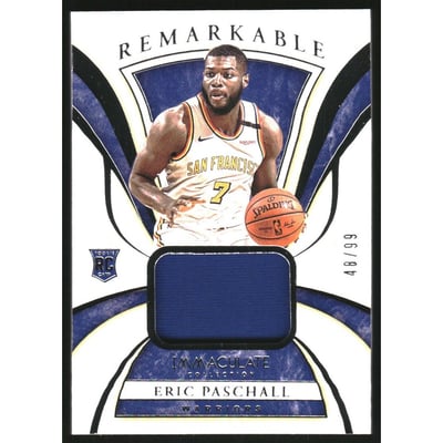 2019-20 Immaculate Collection Remarkable Rookie Jerseys #3 Eric Paschall
