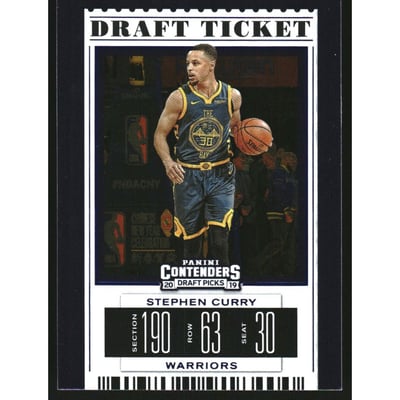 2019-20 Panini Contenders Draft Picks Draft Ticket Blue Foil #48 Stephen Curry