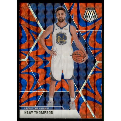 2019-20 Panini Mosaic Mosaic Blue Reactive #80 Klay Thompson