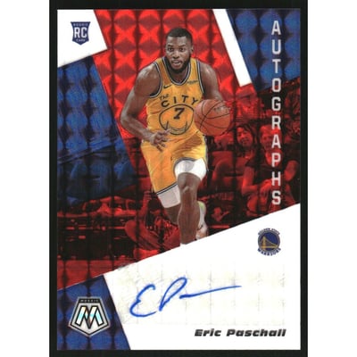 2019-20 Panini Mosaic Rookie Autographs Mosaic Choice Red Fusion #26 Eric Paschall