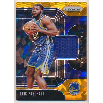 2019-20 Panini Prizm Sensational Swatches Prizms Orange Ice #32 Eric Paschall